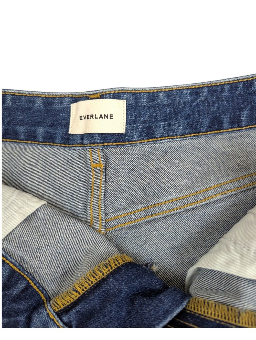 Everlane Blue Denim Shorts A-Line High Rise Ocean Medium Wash Size 29R - Picture 7 of 10
